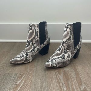 Snake print booties